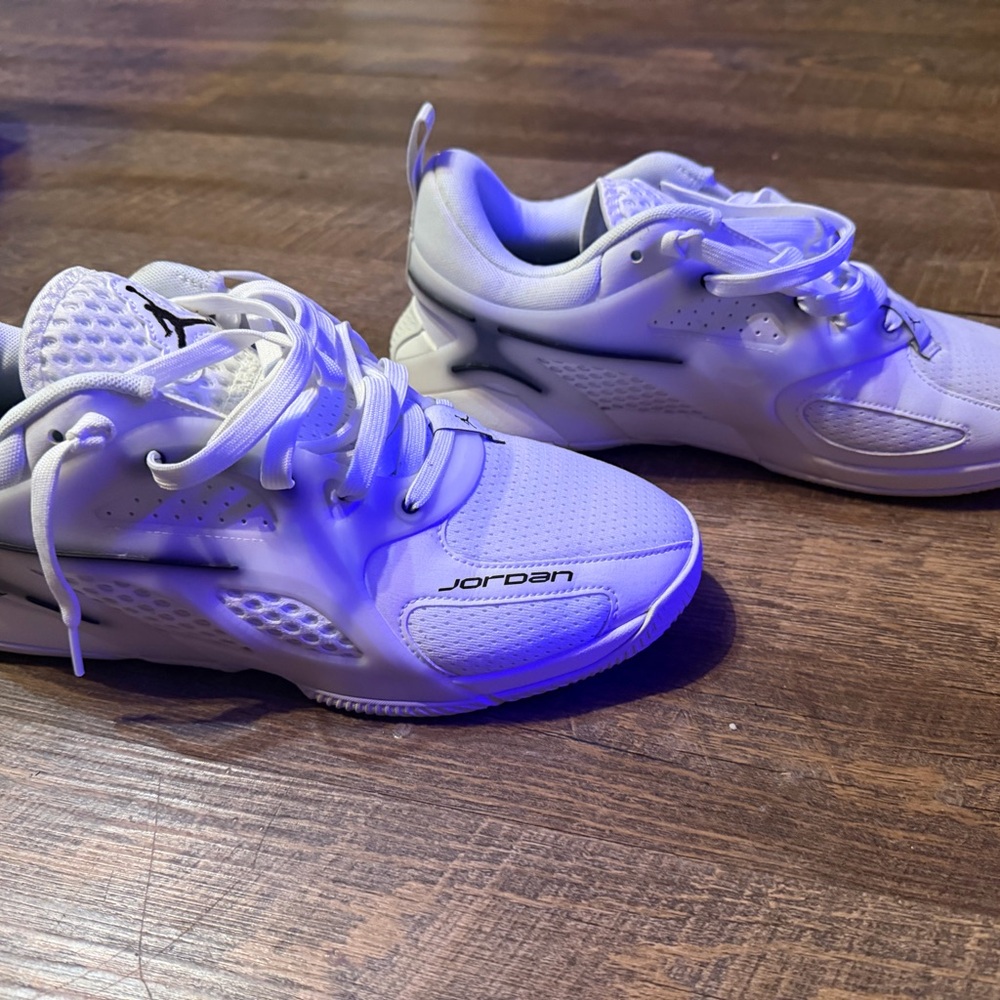 Jordan White and Purple Sneakers